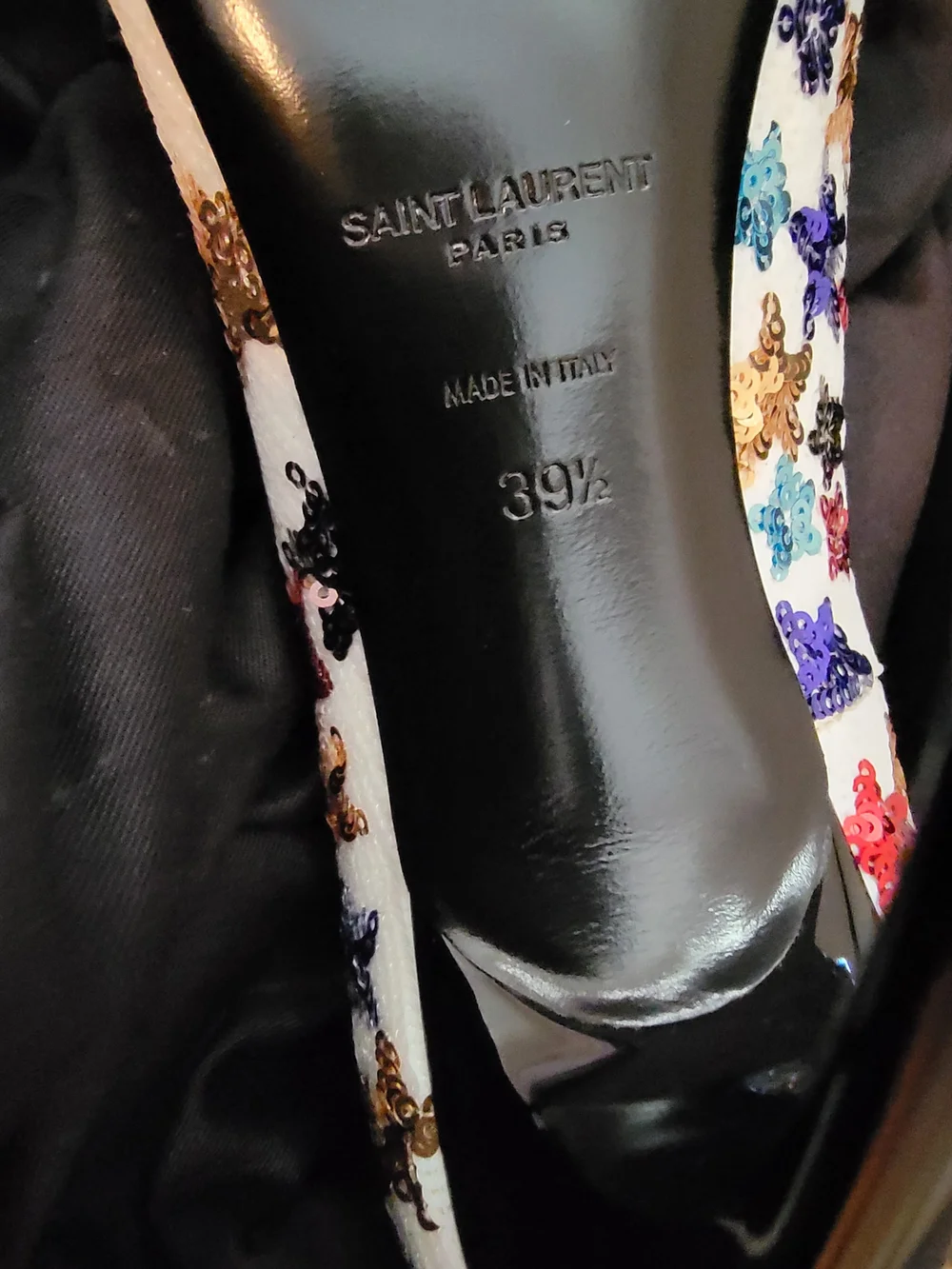 New Saint Laurent Multicolor Embellished Pumps SZ 39 1/2 - Picture 6 of 6